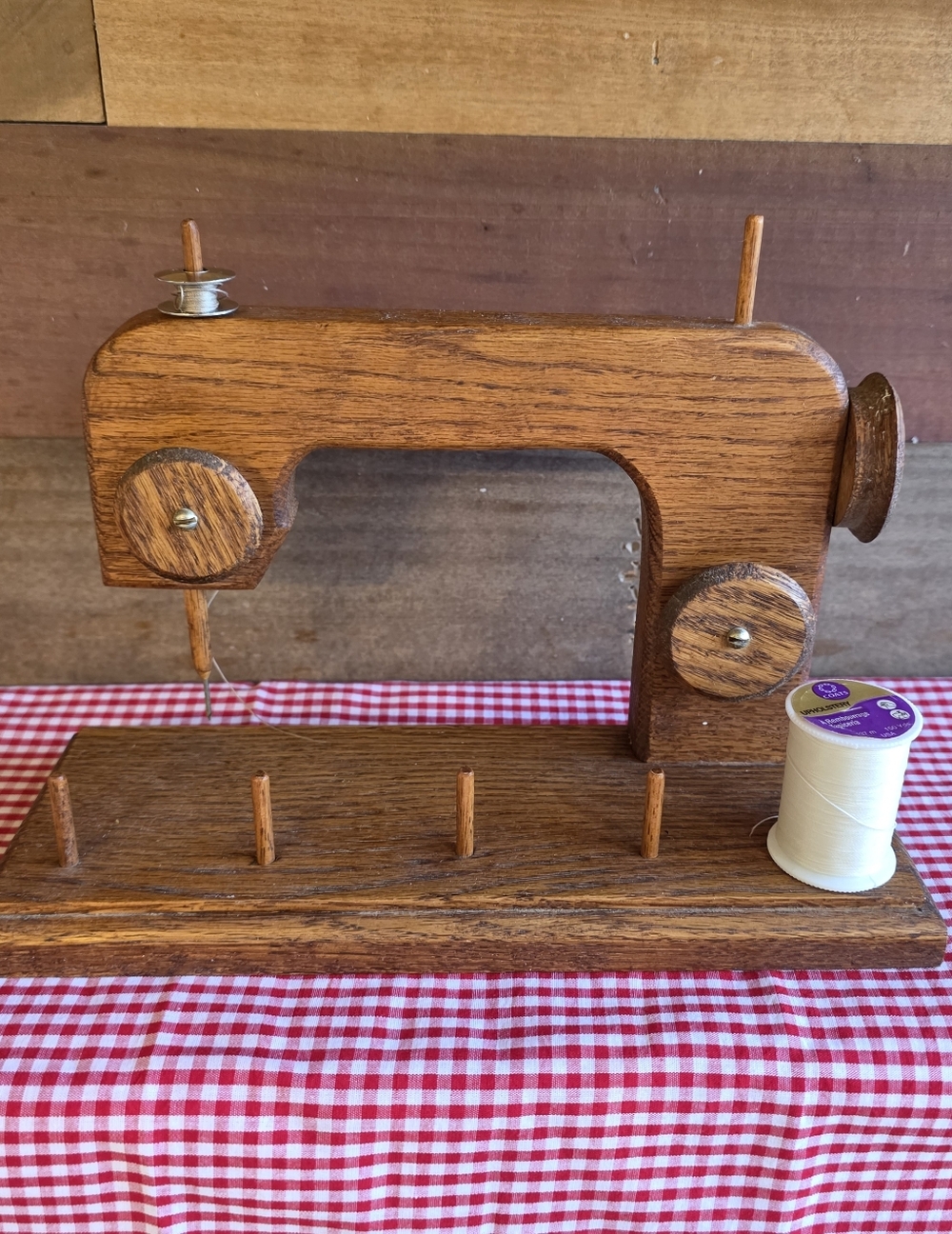 Wooden Decorative Sewing Machine Thread Storage
